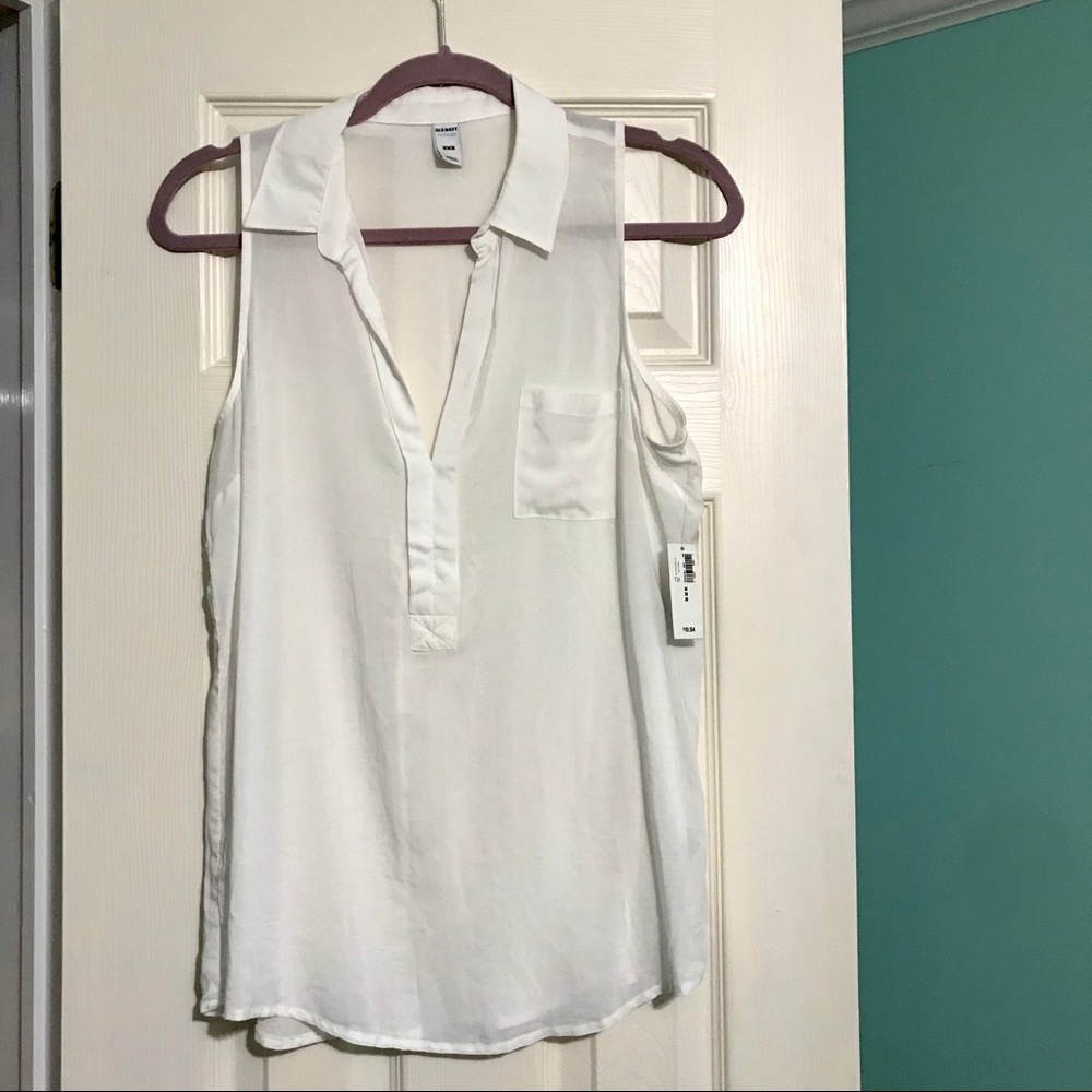 NWT Old Navy Linen Collared Tank Top